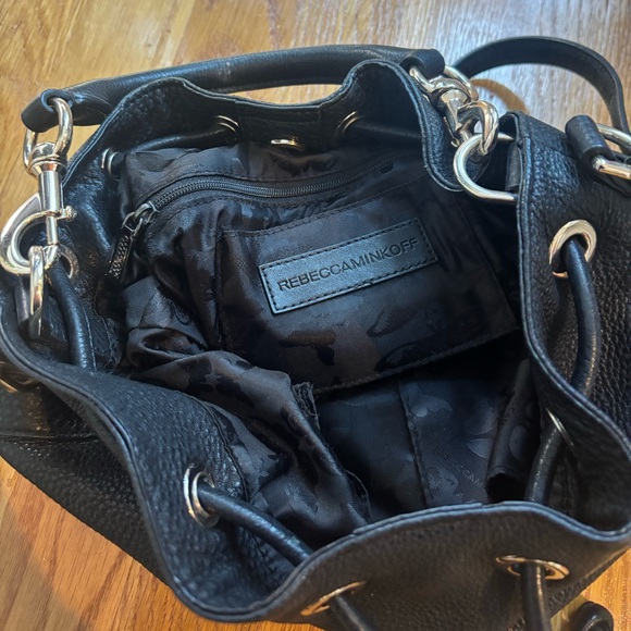 Rebecca Minkoff Black Leather Fiona Bucket Bag - Picture 6 of 9
